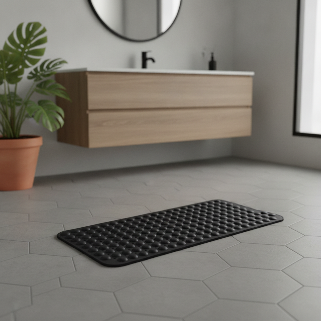 Bathrug Black Bath Mat