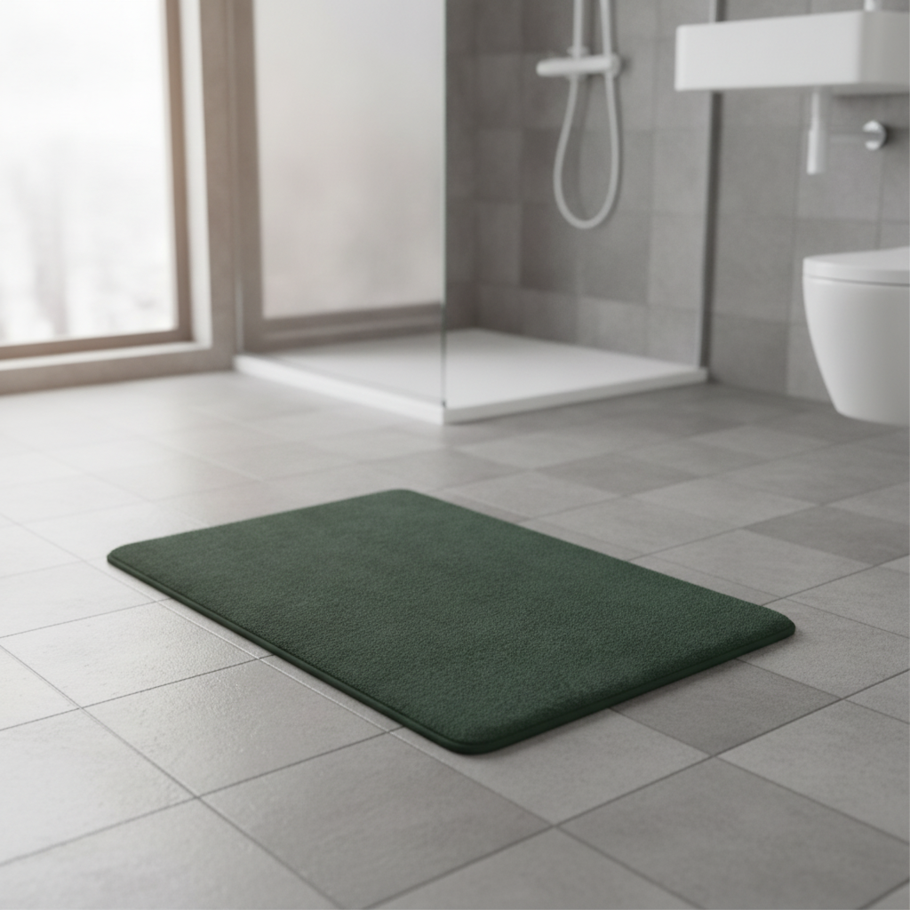 Green Wood Bath Mat