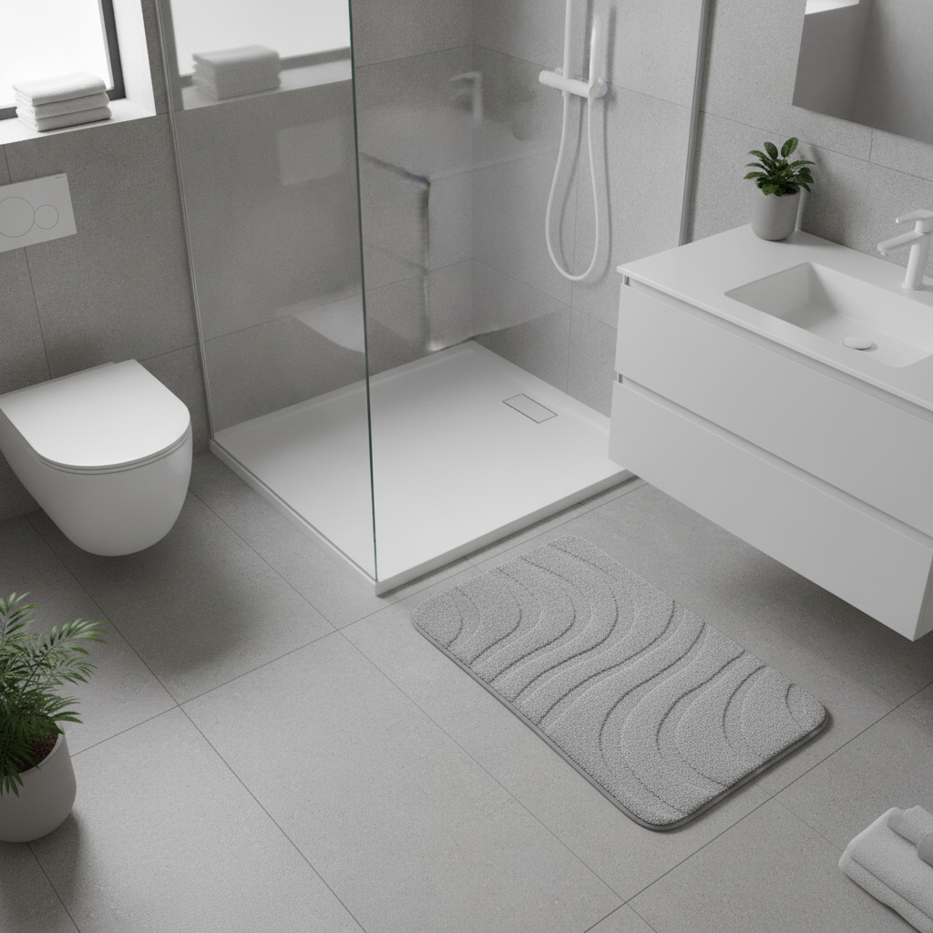 Thick Gray Bath Mat - product detail