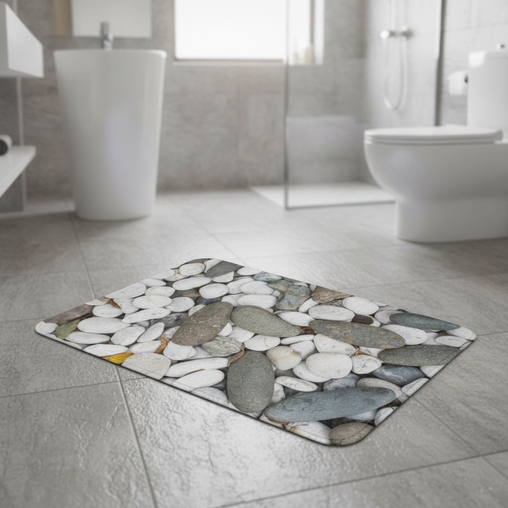 White Bathroom Runner