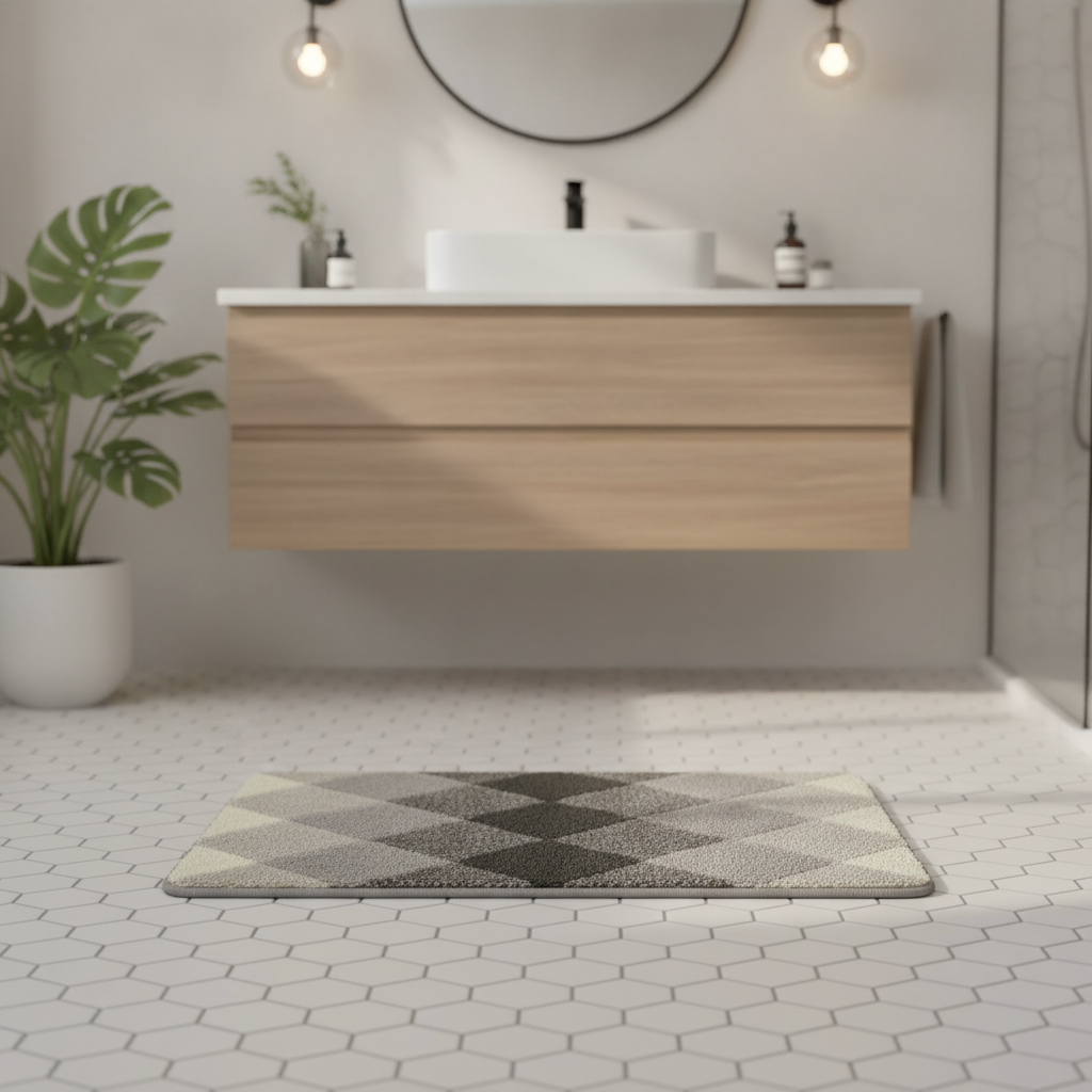 Checkered Bath Mat