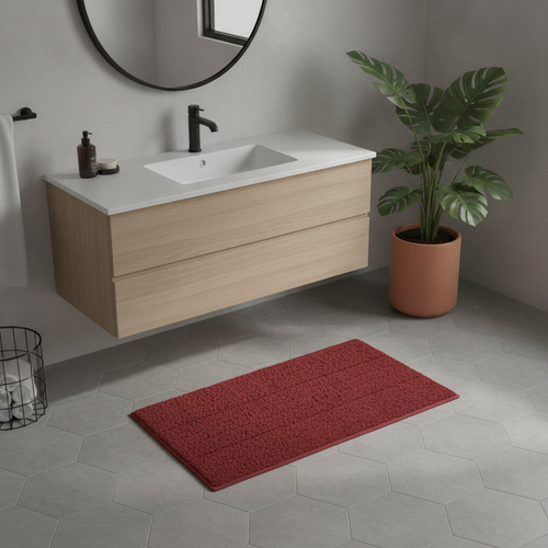 Large Red Bath Mat - care instructions