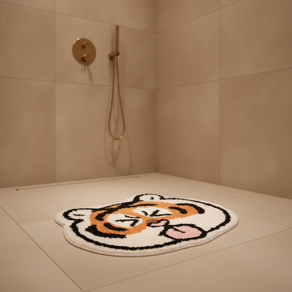 Tiger Bath Mat - bathroom setting
