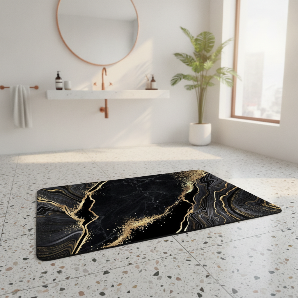Black Gold Bath Matte