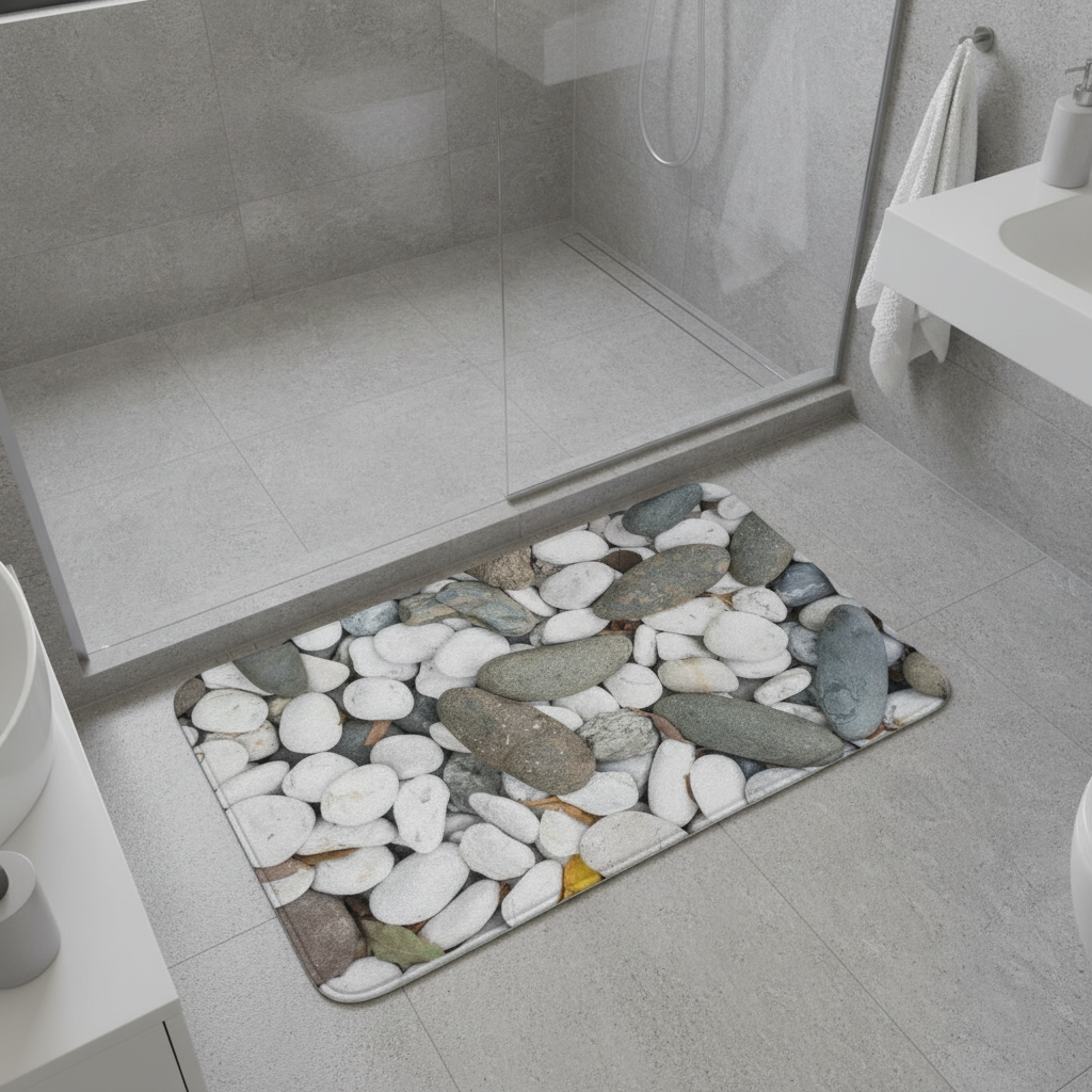 En Pebble Gray Bathroom Rug