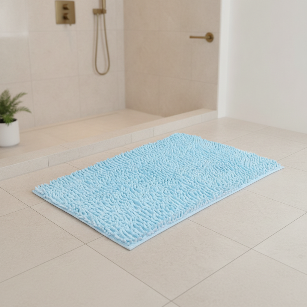 Caterpillar Blue Bath Mat