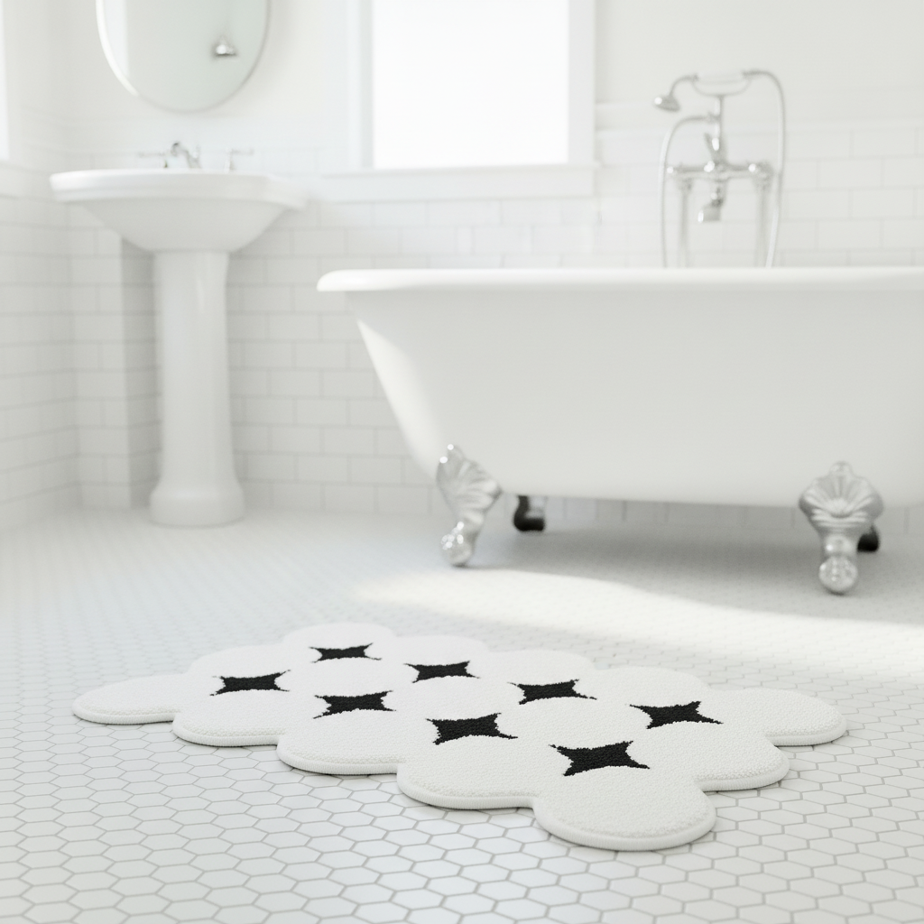 Original Black White Bathroom Rug