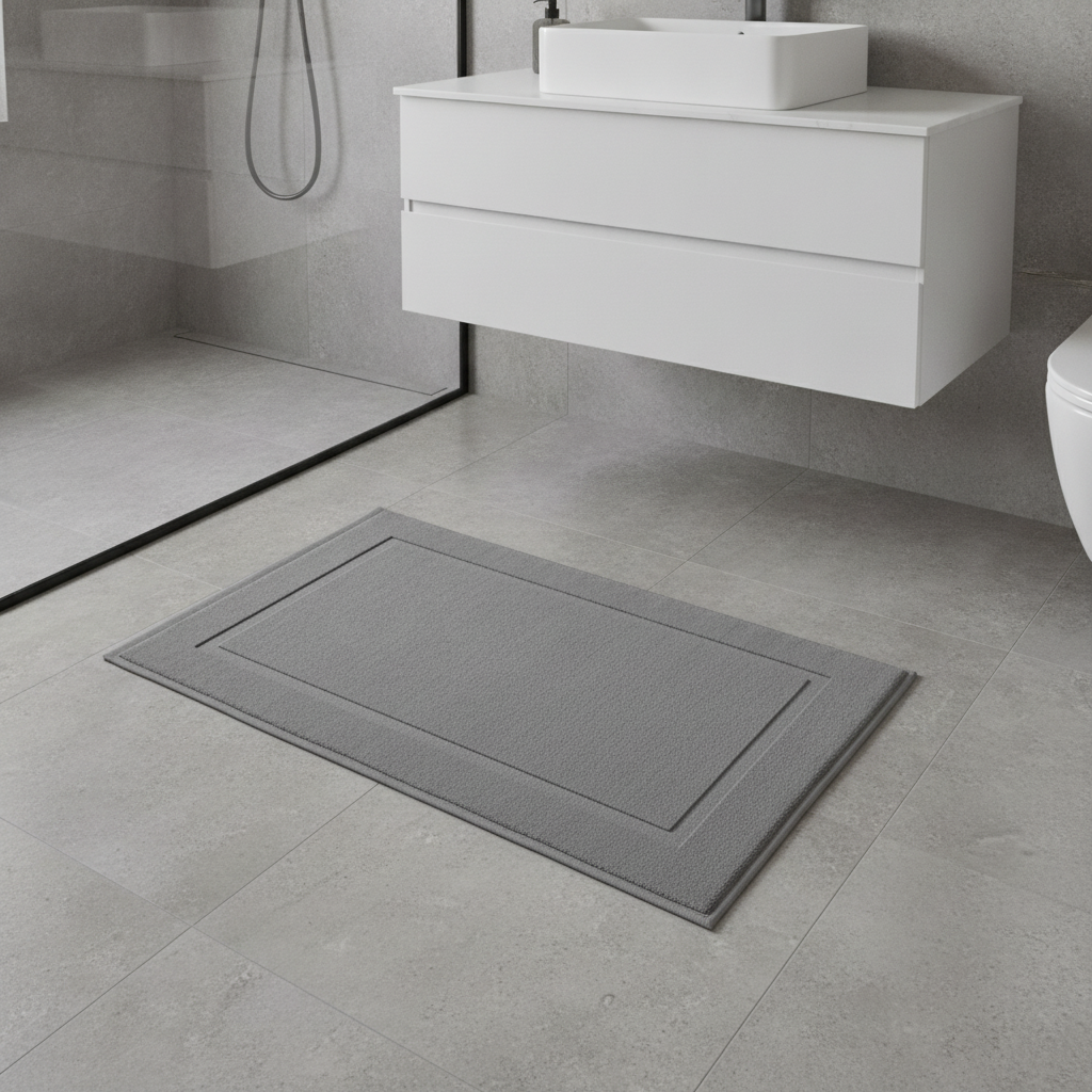 Cotton Gray Bath Mat
