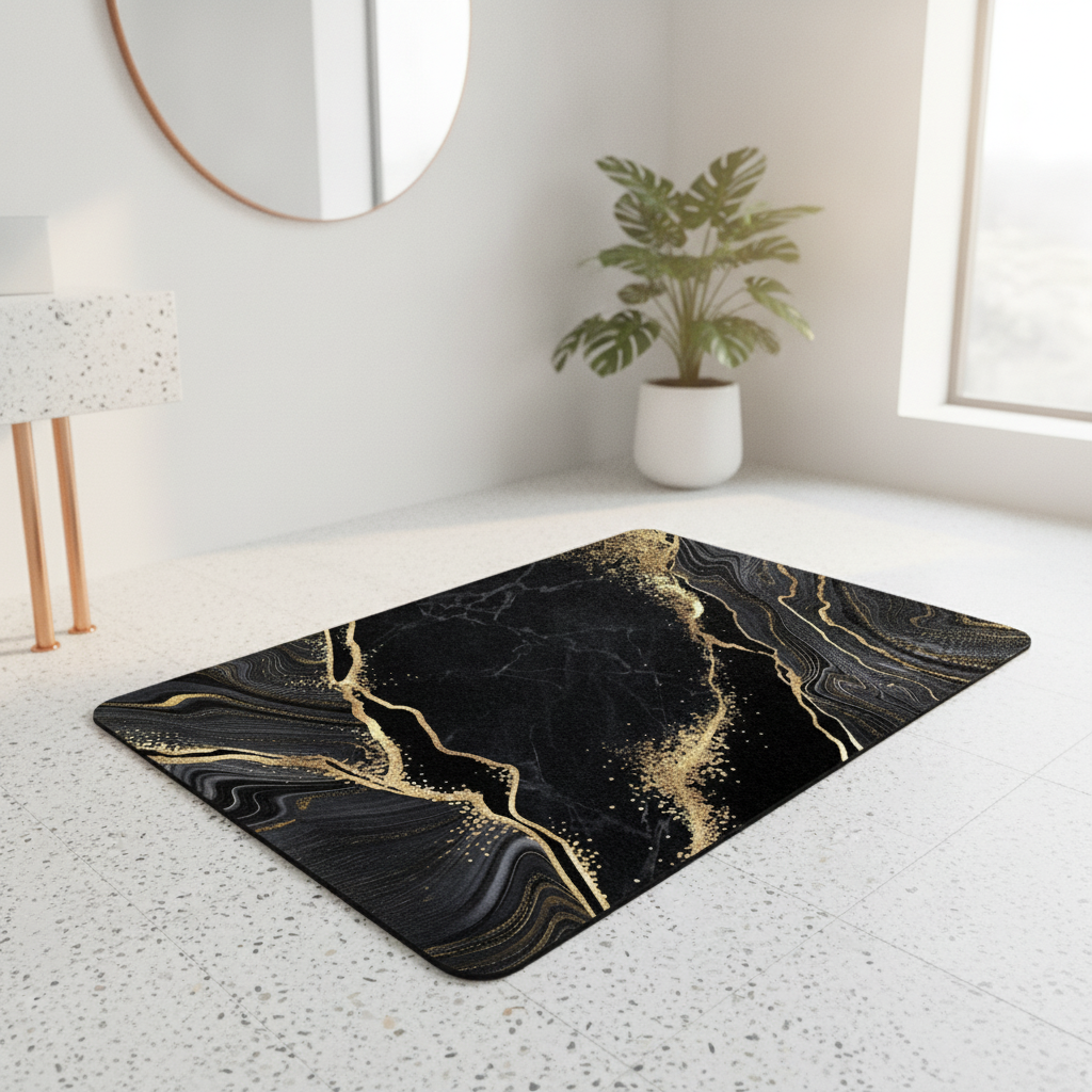 Black Gold Bath Matte