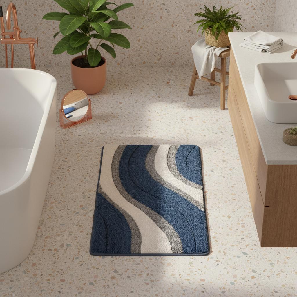 Blue Gray Bath Mat