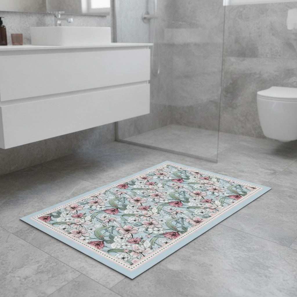 Ultra Absorbent Diatomite Bath Mat - bathroom setting