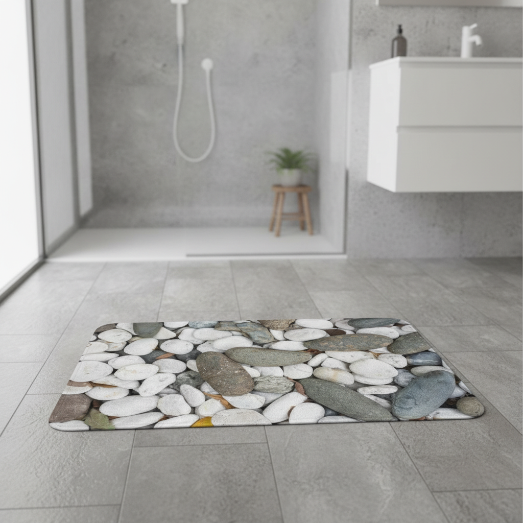 En Pebble Gray Bathroom Rug