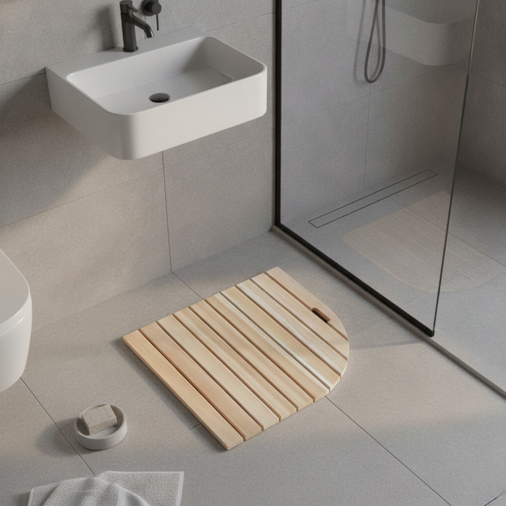 Wood Bath Mat - size comparison