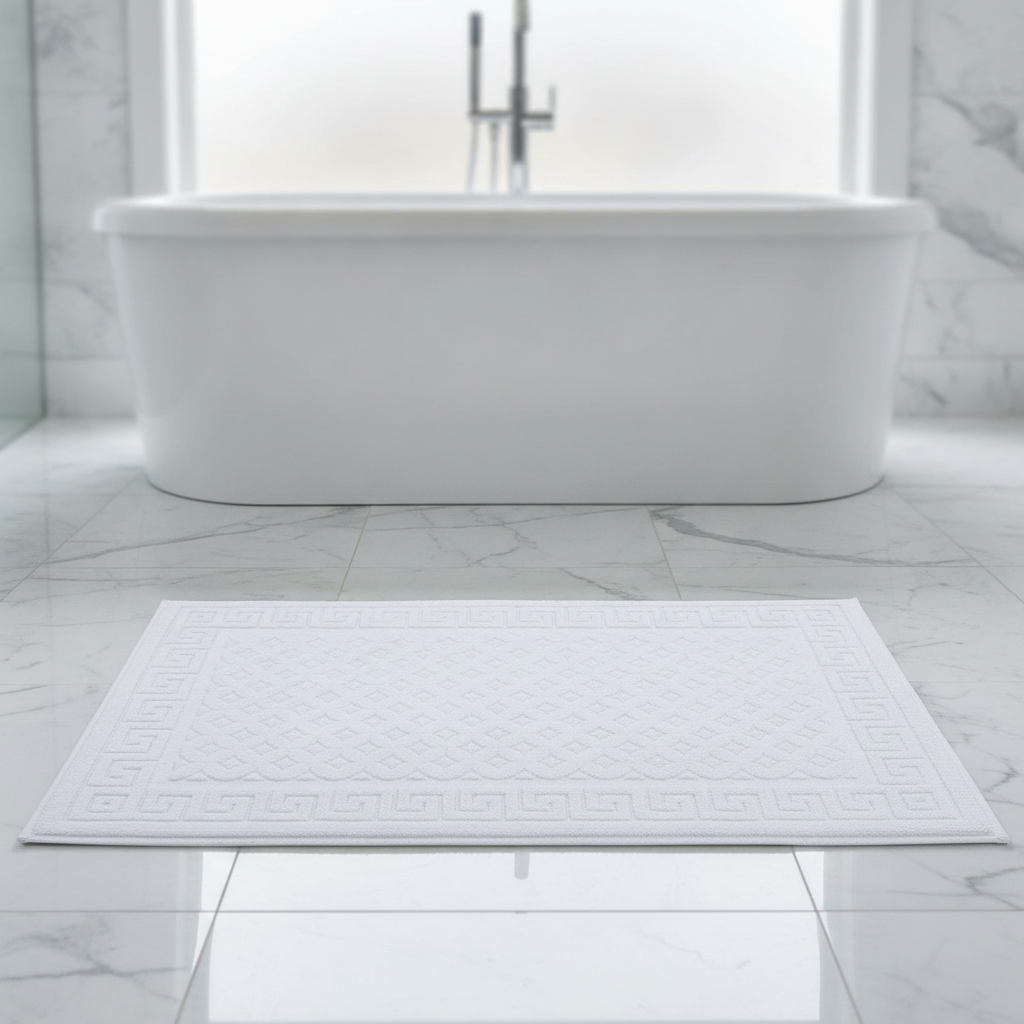Non-Slip Cotton Bath Mat - bathroom setting