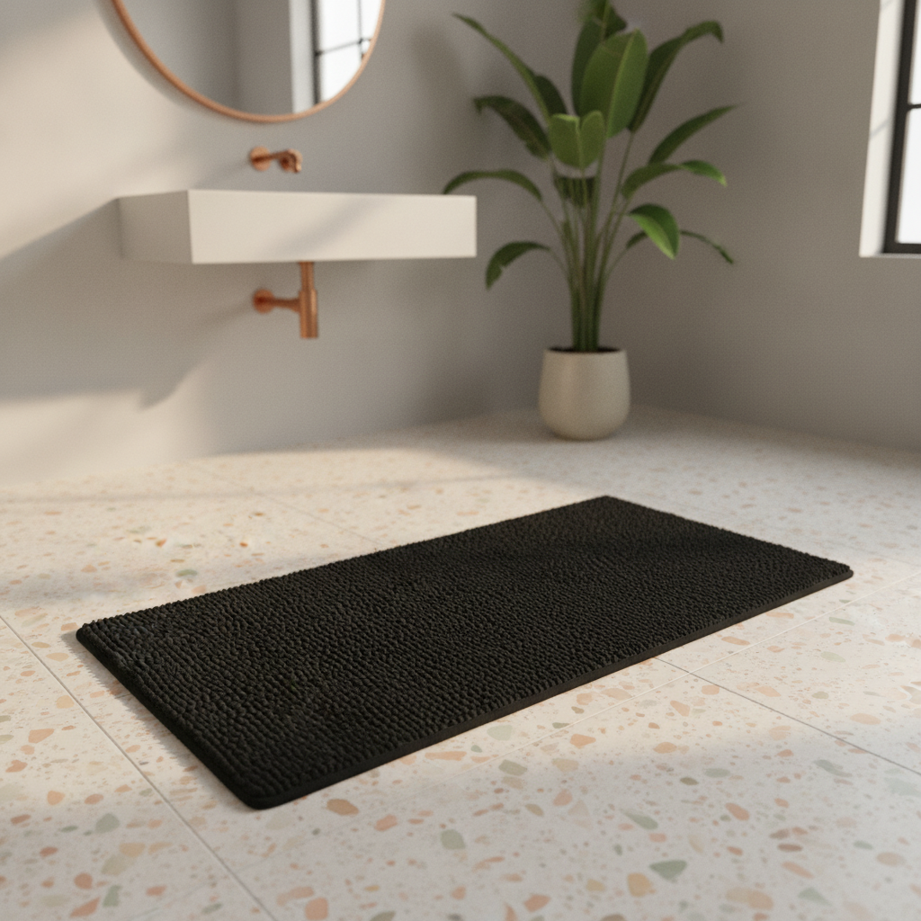 Black 40x55cm Bath Mat