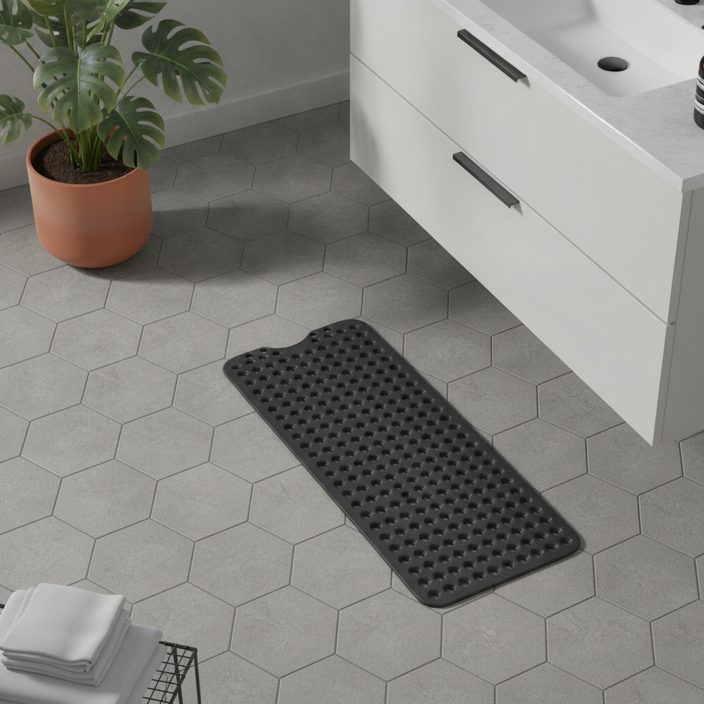 Bathrug Black Bath Mat
