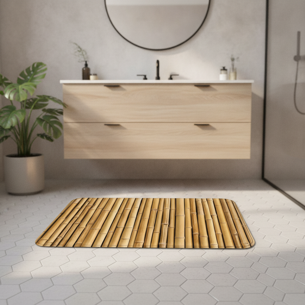 Bamboo Imitation Bath Mat