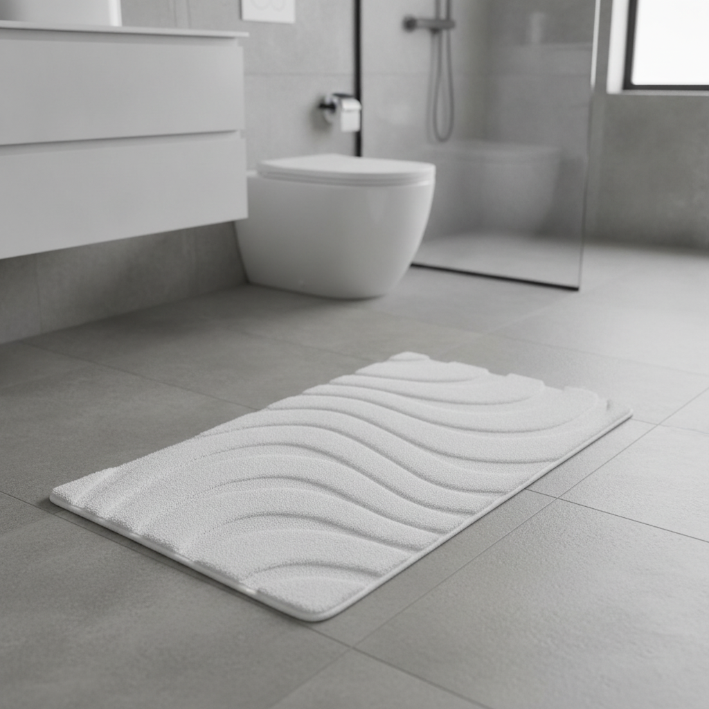 White Bathroom Rug