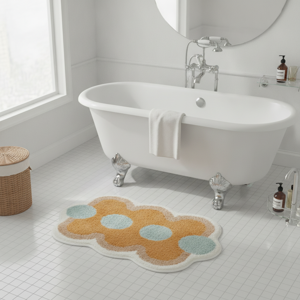 Orange Bathroom Rug - care instructions