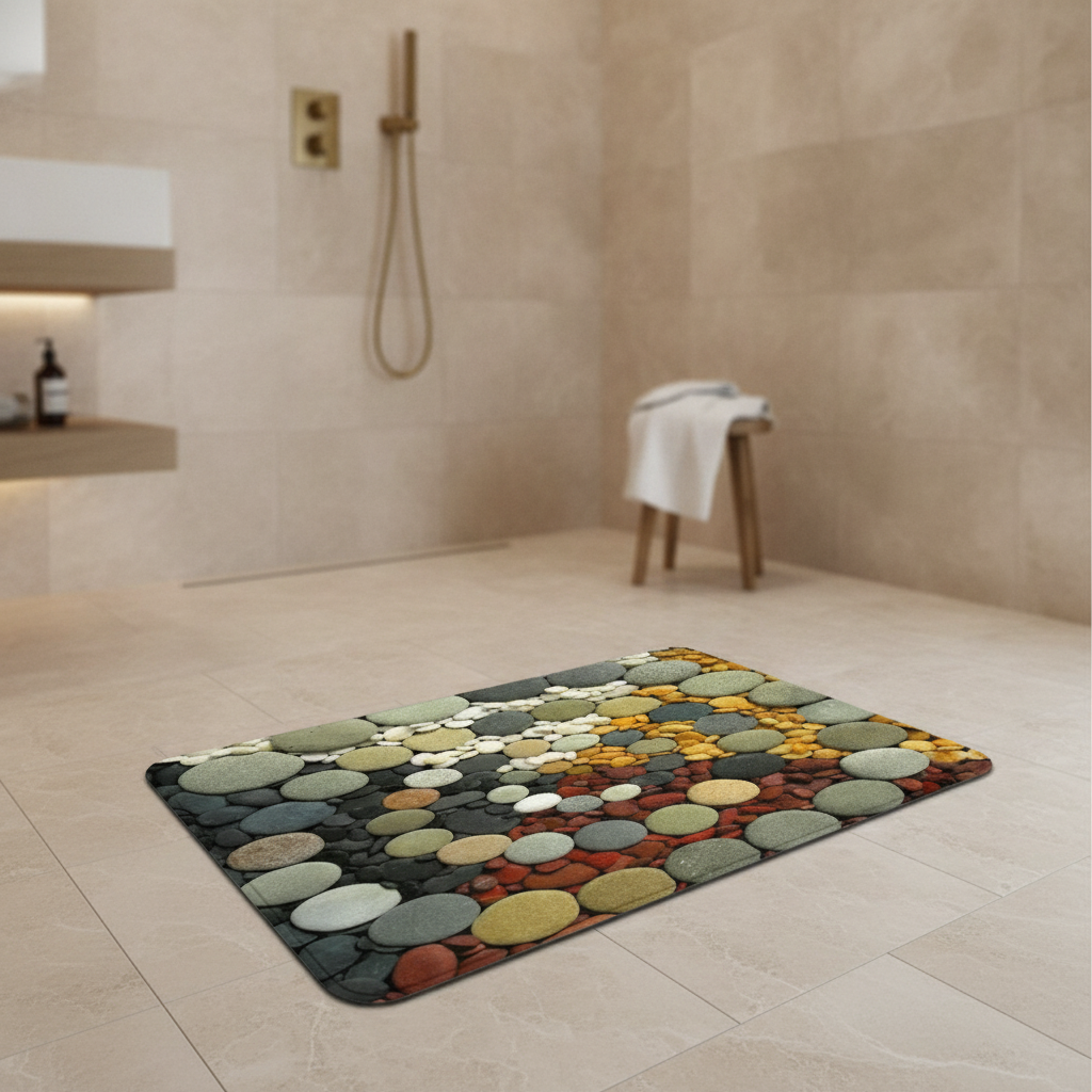 Pebble Bathroom Rug - size comparison