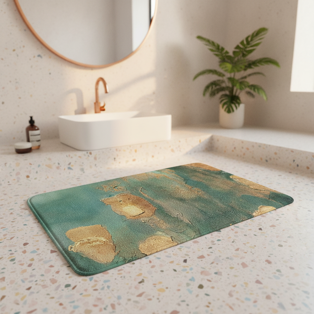 Green Water Bath Mat