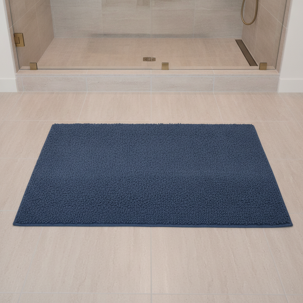 Large Blue Navy Bath Mat