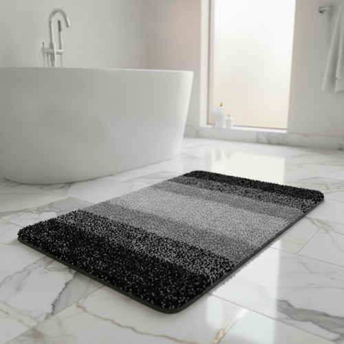 Black White Bath Mat