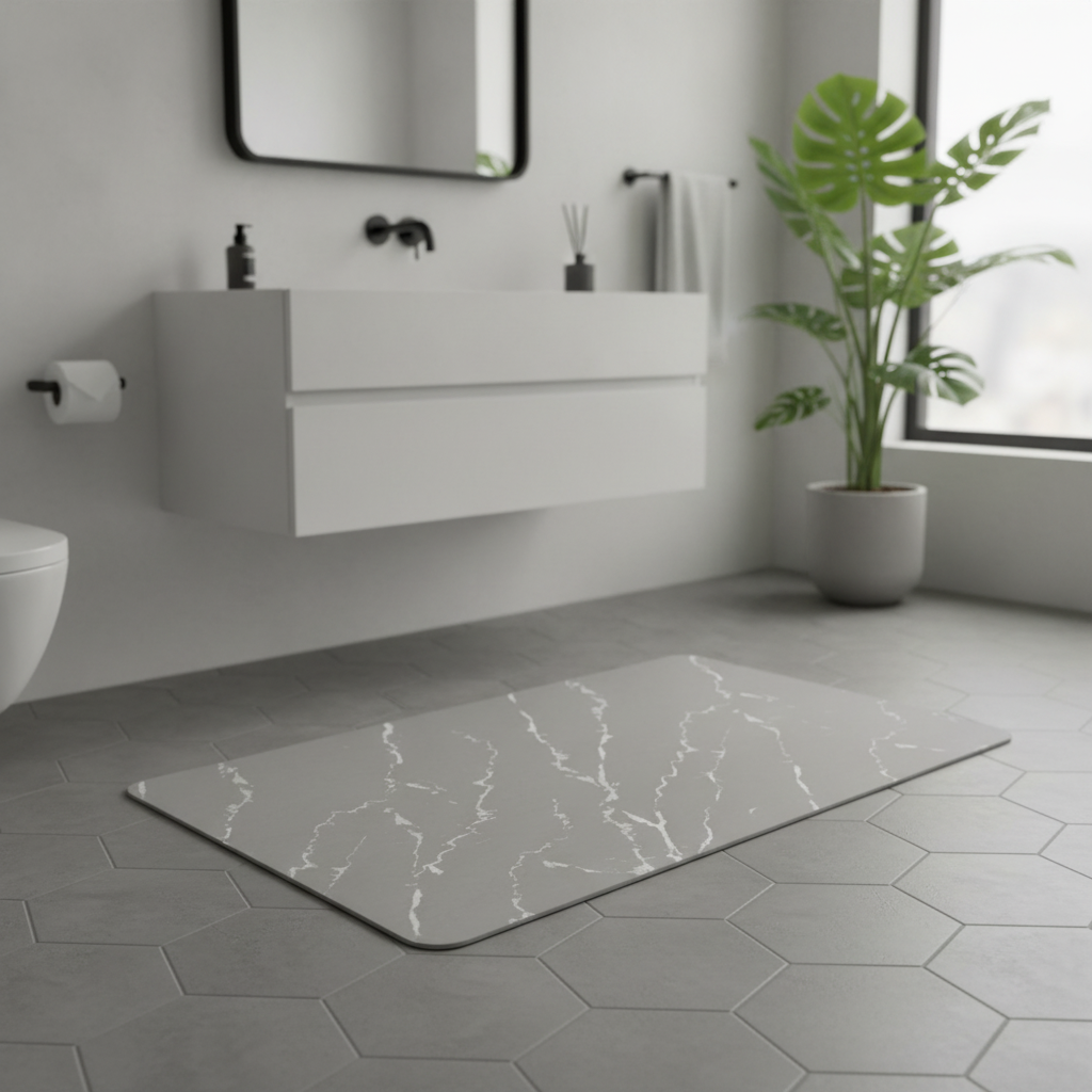 Effect Marble Bathroom Rug