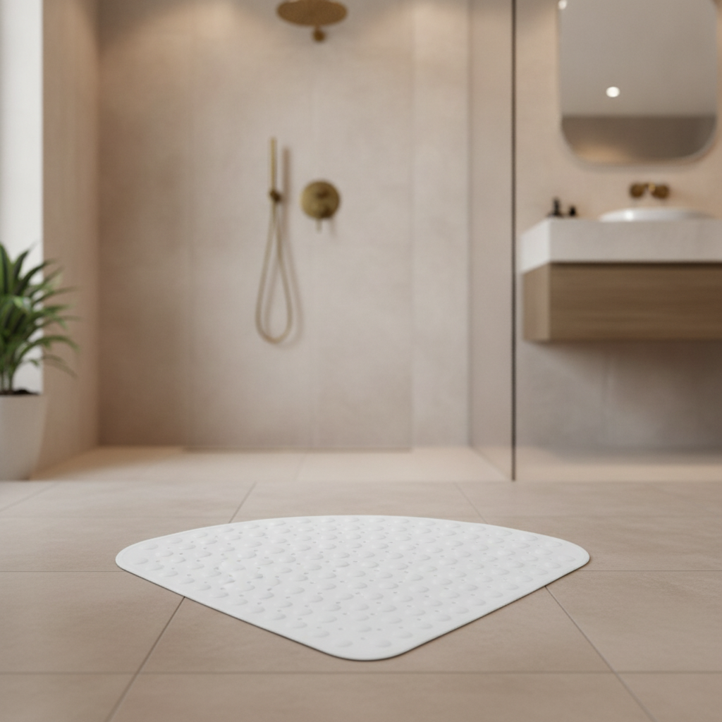 Quart Round Shower Mat - size comparison