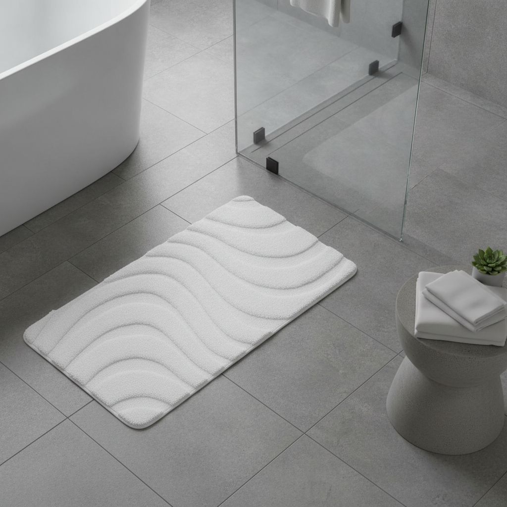 White Bathroom Rug - product detail