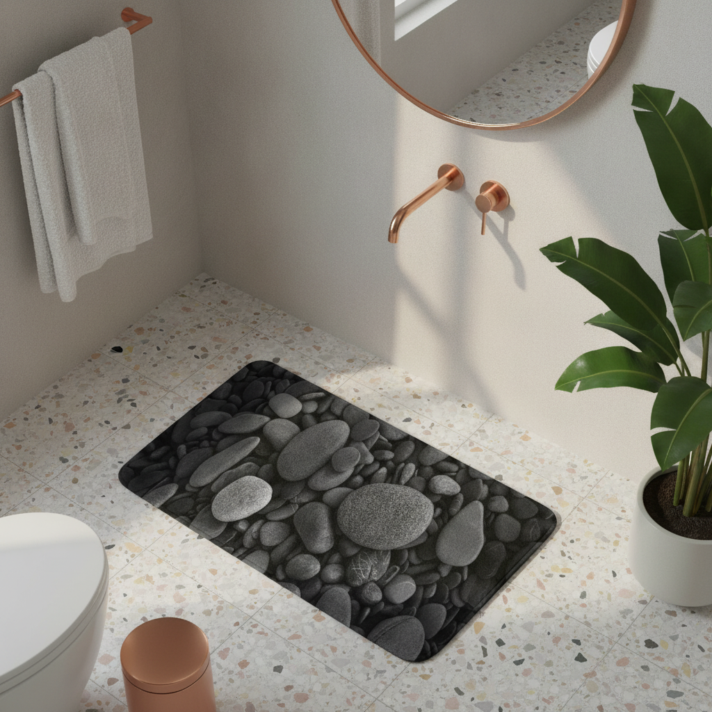 Pebble Black Bathroom Rug - product detail
