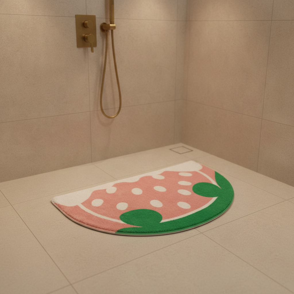Pink Pale Bath Mat - bathroom setting
