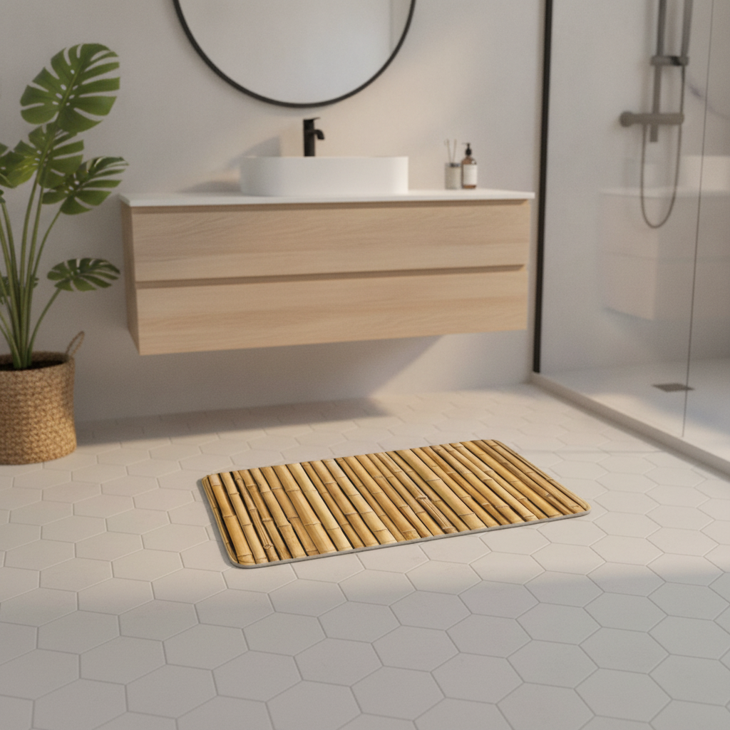 Bamboo Imitation Bath Mat