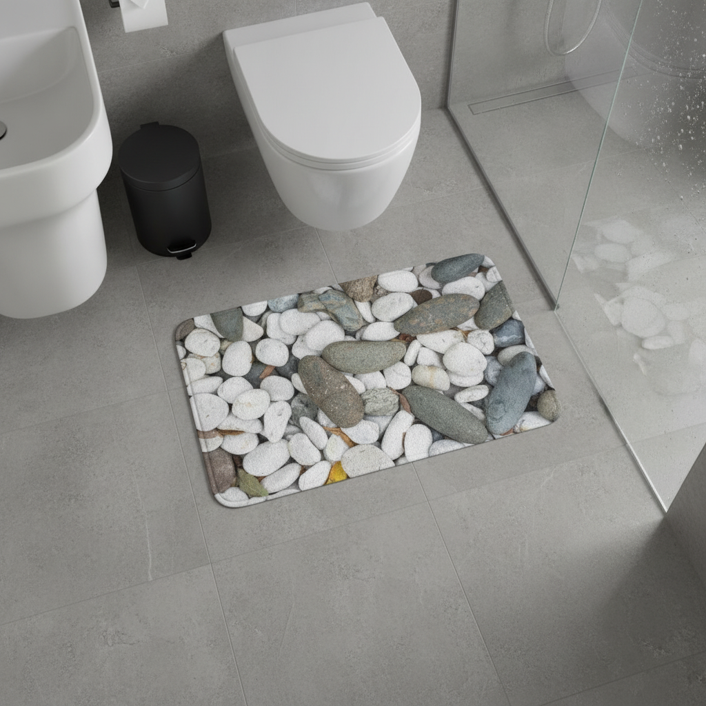 En Pebble Gray Bathroom Rug