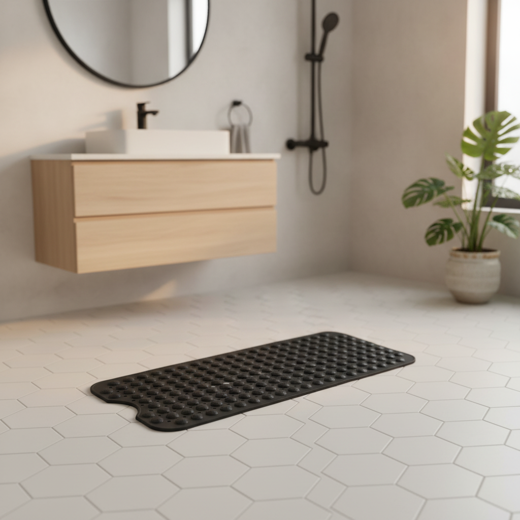Bathrug Black Bath Mat