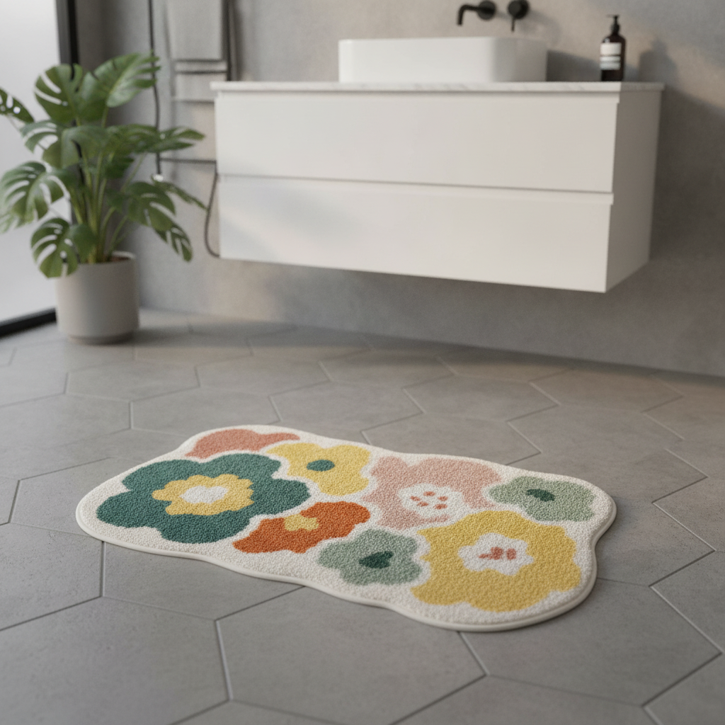 Flower Bathroom Rug