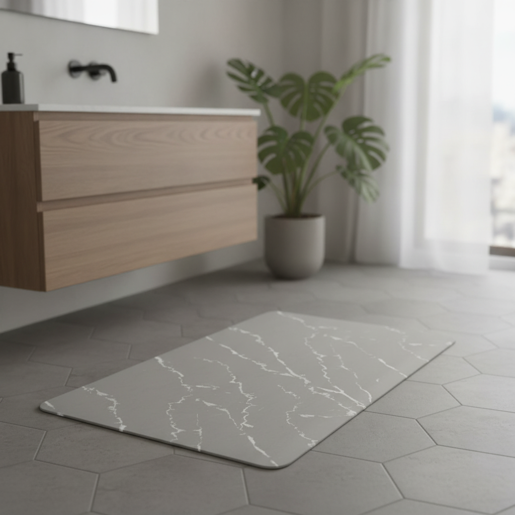 Effect Marble Bathroom Rug