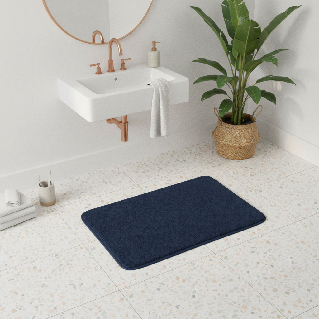 Blue Night Bath Mat - bathroom setting