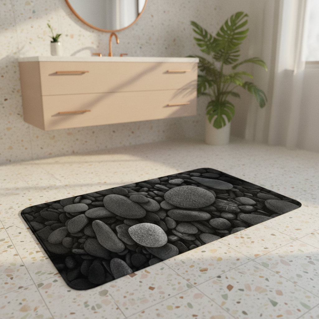 Pebble Black Bathroom Rug - product detail