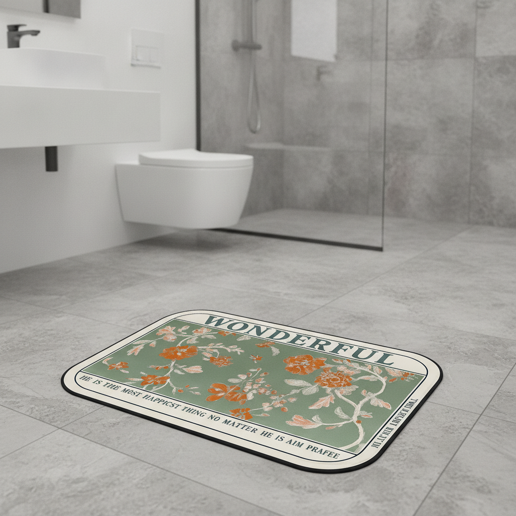 Half Moon Orchid Bath Mat