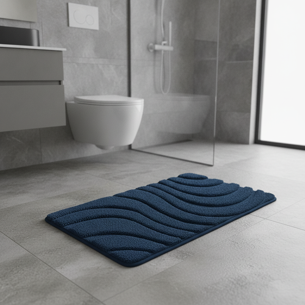 Non-Slip Blue Bath Mat - product detail