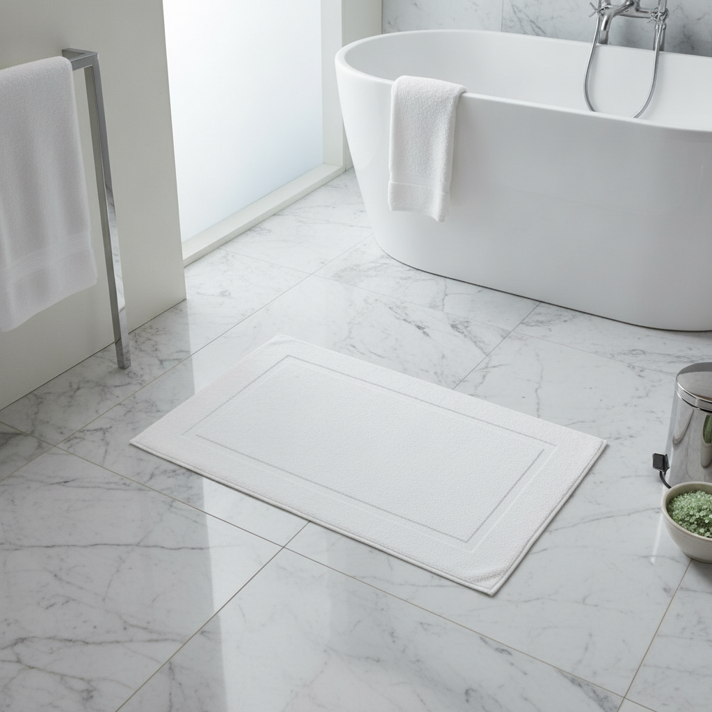 Cotton White Bath Mat