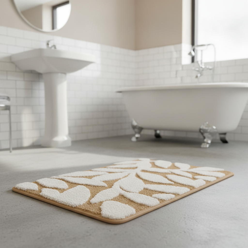 Pattern Leaf Bath Mat