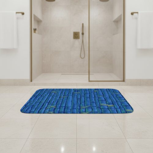 Bamboo Blue Bathroom Rug