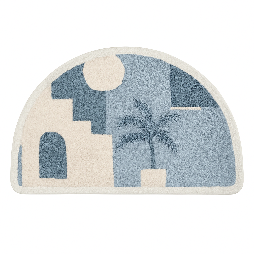 Half Moon Blue Bath Mat