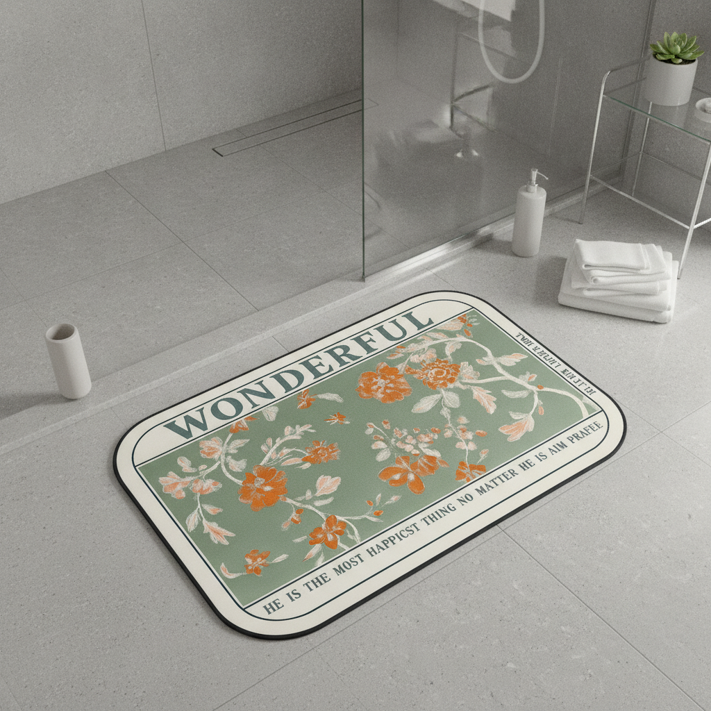 Half Moon Orchid Bath Mat