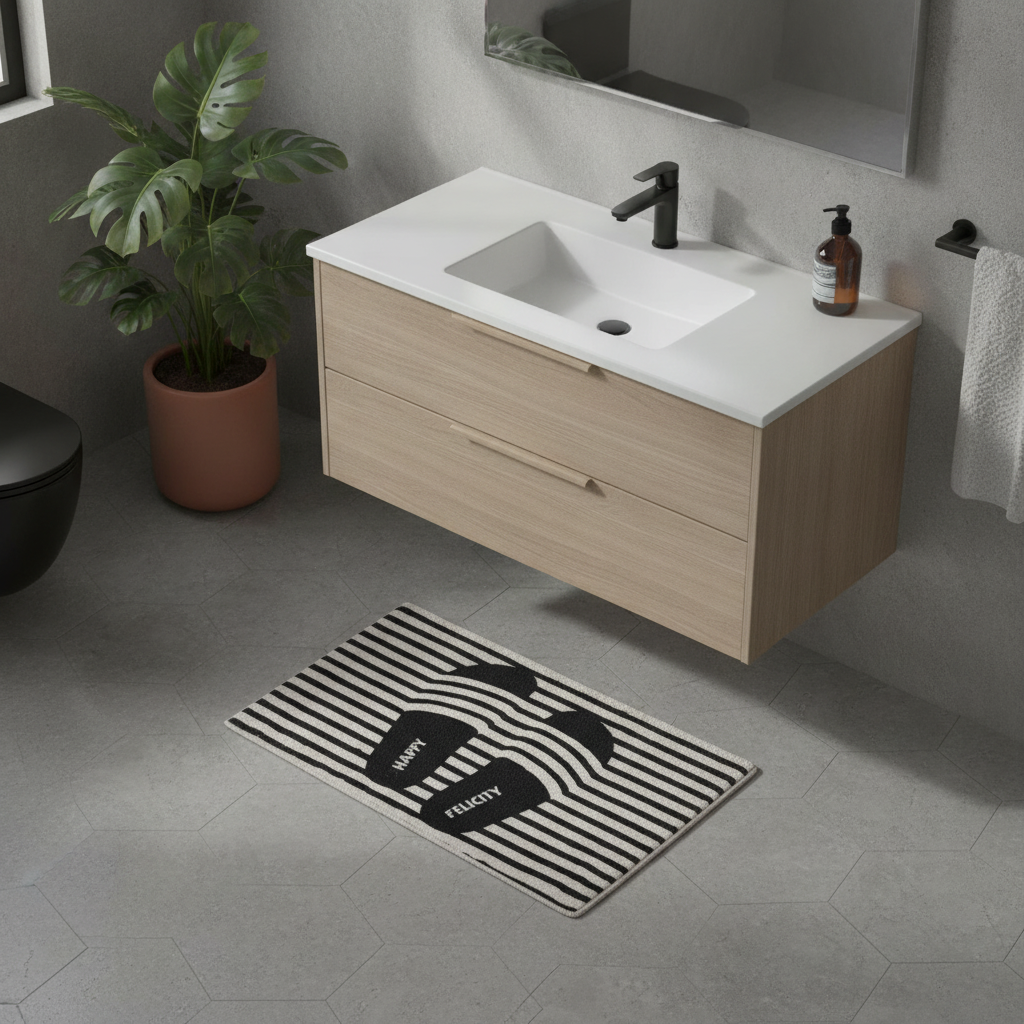 Striped Bathroom Rug - care instructions