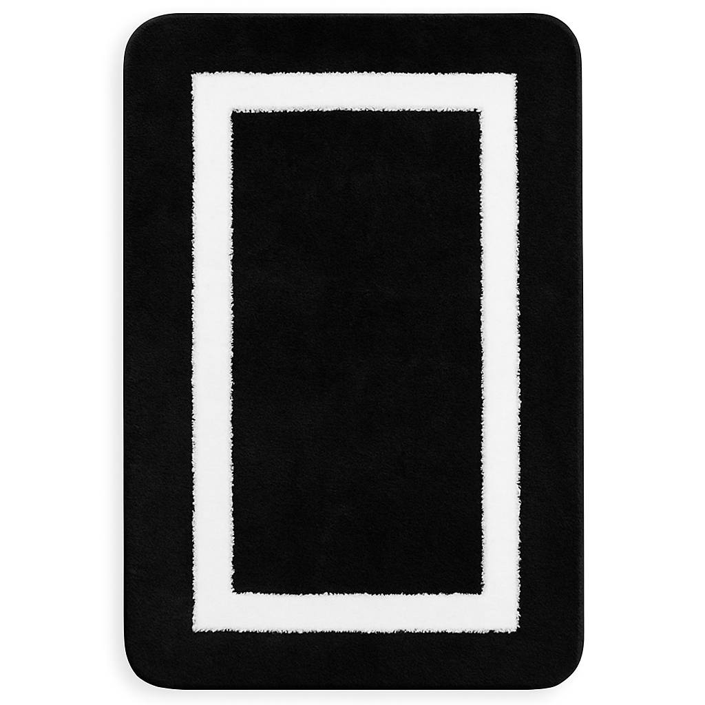 Design Black White Bath Mat