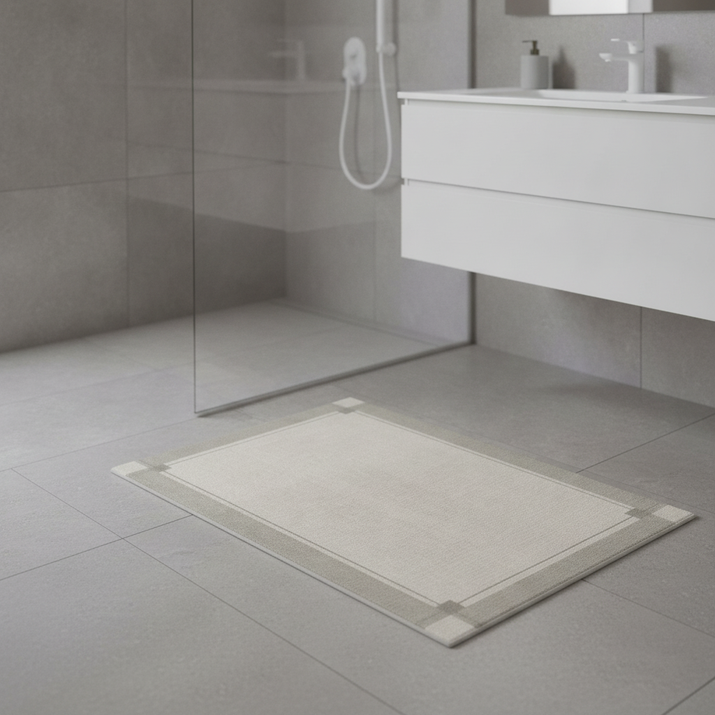 Gray Argent Bathroom Rug