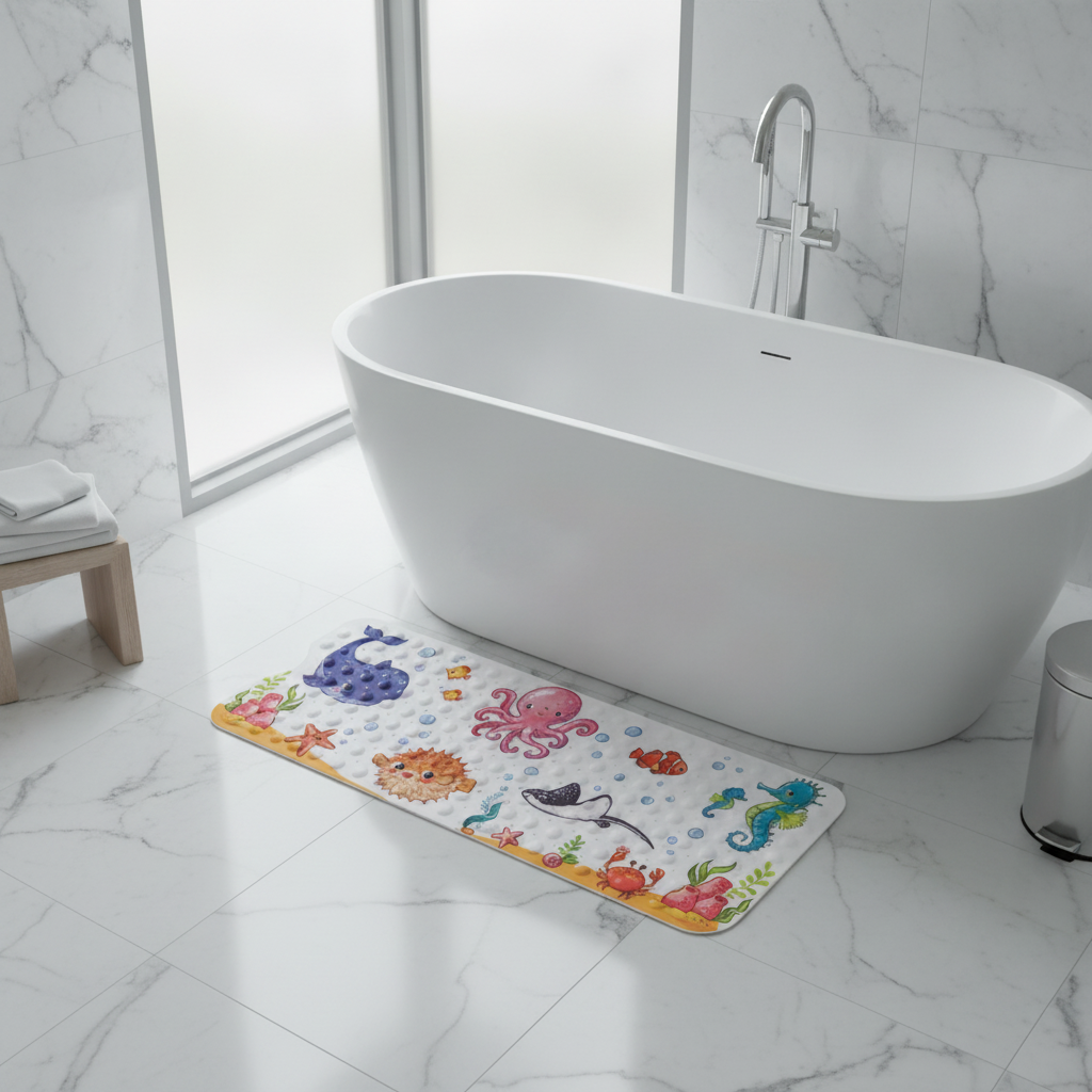 Non-Slip Baby Bath Mat - size comparison